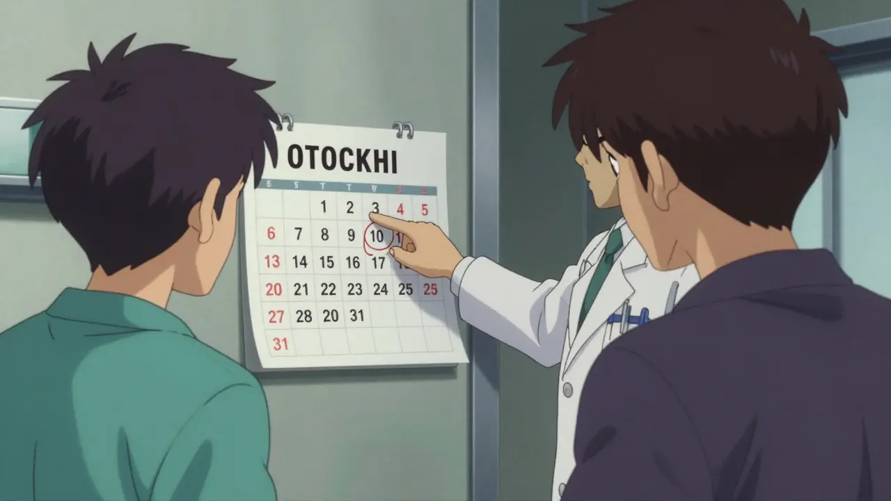 Doctor advising a patient to stop supplements seven days before a scheduled surgery